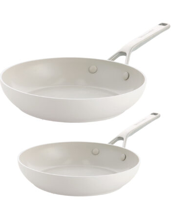 Kitchenaid Advanced Hard Anodized Stegepannesæt   Porcelænshvid